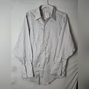 Brooks Brothers 346 Blue / Pink / White Striped Dress Shirt Size 16.5-32